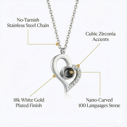 Forever Rose Box & "I Love You" in 100 Languages Necklace The Ultimate Gift Set