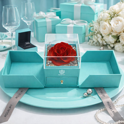 Forever Rose Box & "I Love You" in 100 Languages Necklace The Ultimate Gift Set