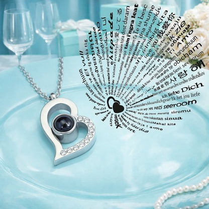 Forever Rose Box & "I Love You" in 100 Languages Necklace The Ultimate Gift Set