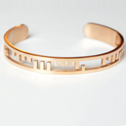 Morse code of love cuff bracelet forever red rose